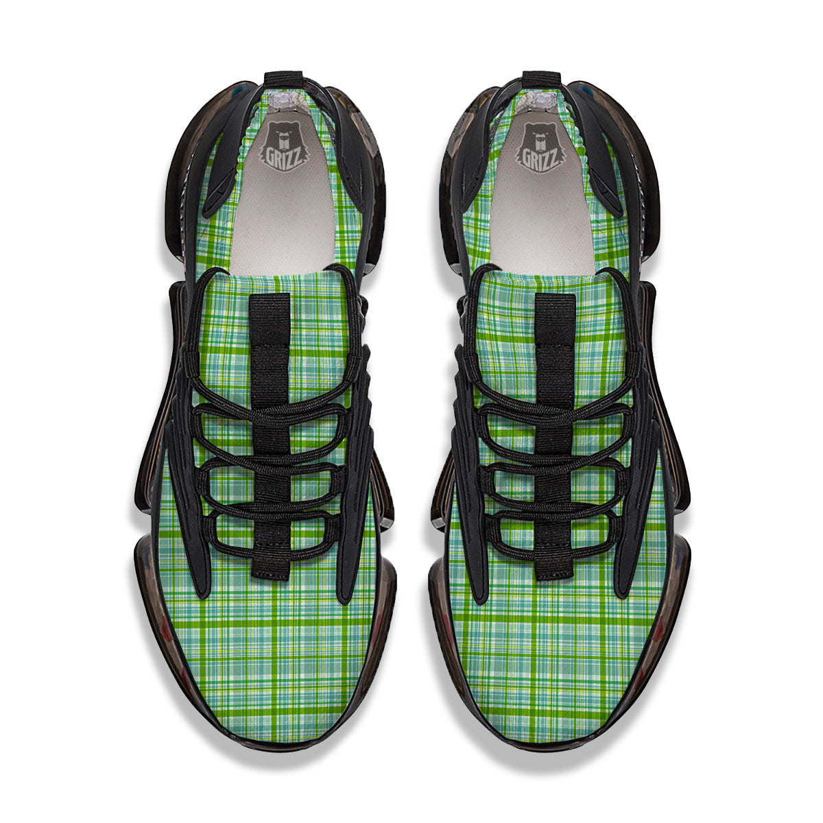 St. Patrick's Day Irish Plaid Print Black Gym Shoes-grizzshop