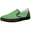 St. Patrick's Day Irish Plaid Print Black Slip On Shoes-grizzshop