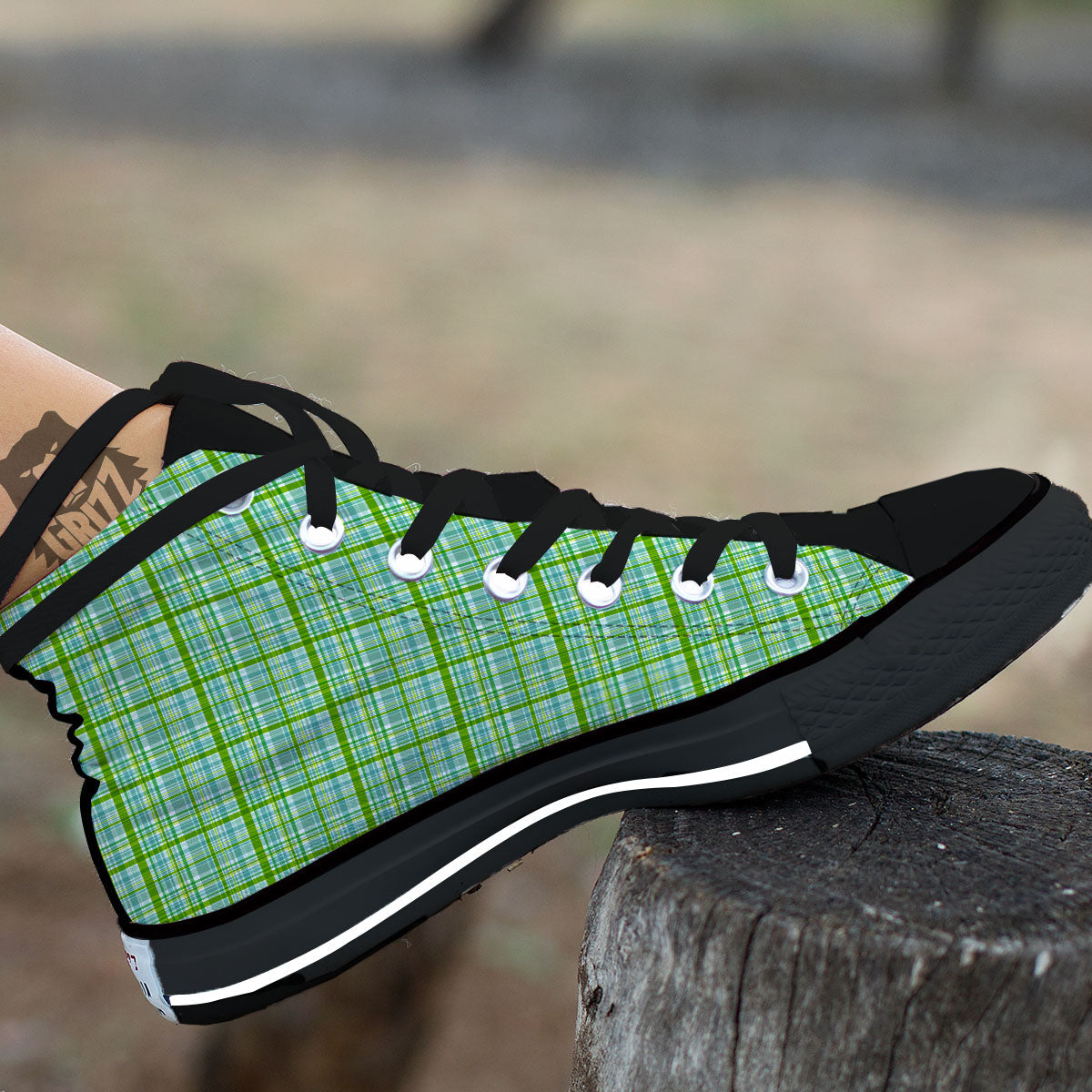 St. Patrick's Day Irish Plaid Print High Top Shoes-grizzshop