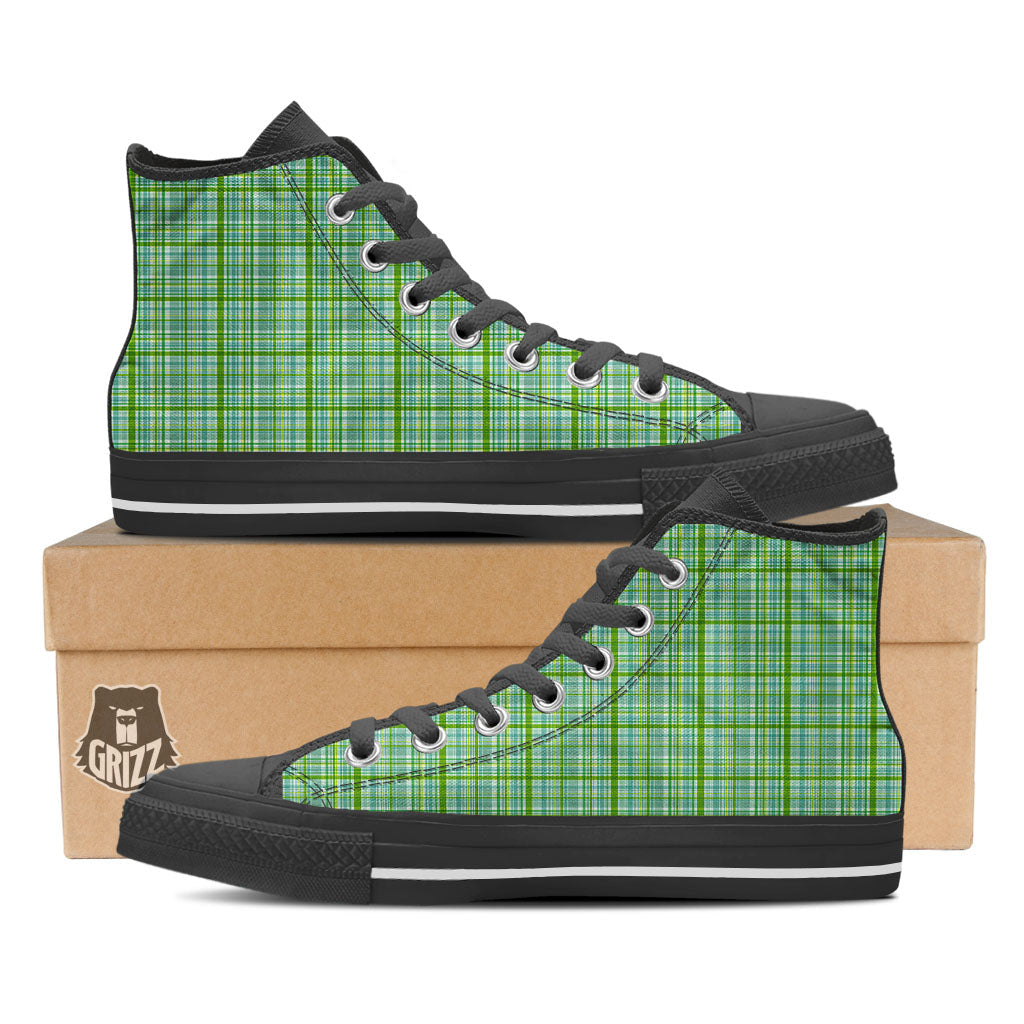 St. Patrick's Day Irish Plaid Print High Top Shoes-grizzshop