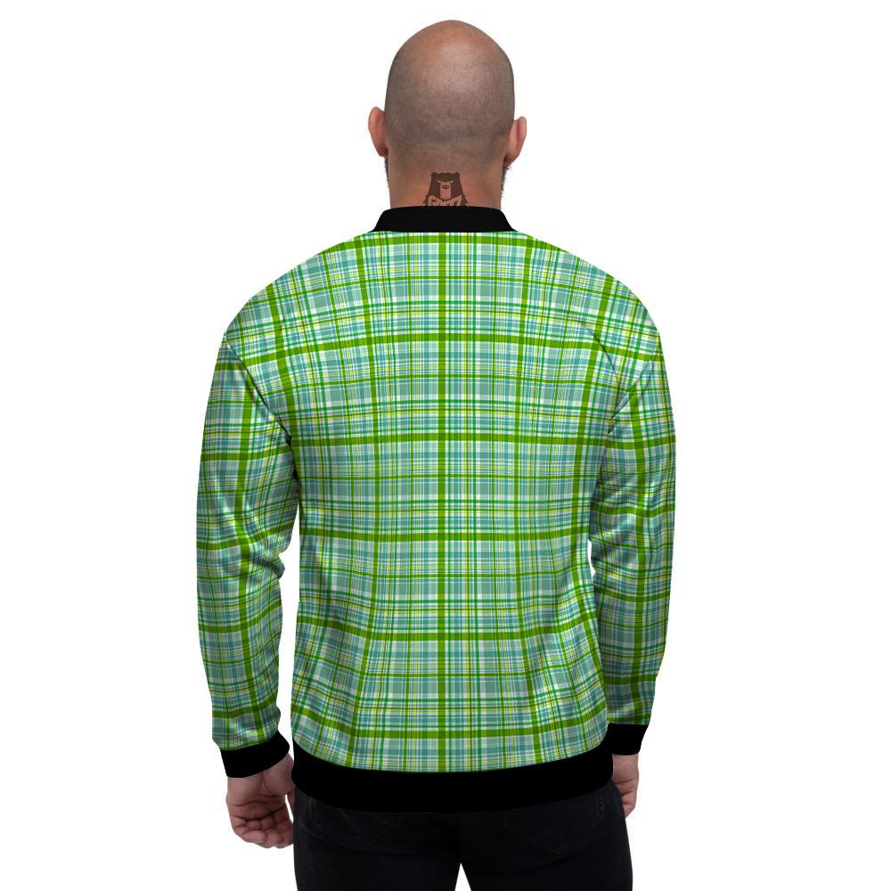 St. Patrick's Day Irish Plaid Print Men's Bomber Jacket-grizzshop