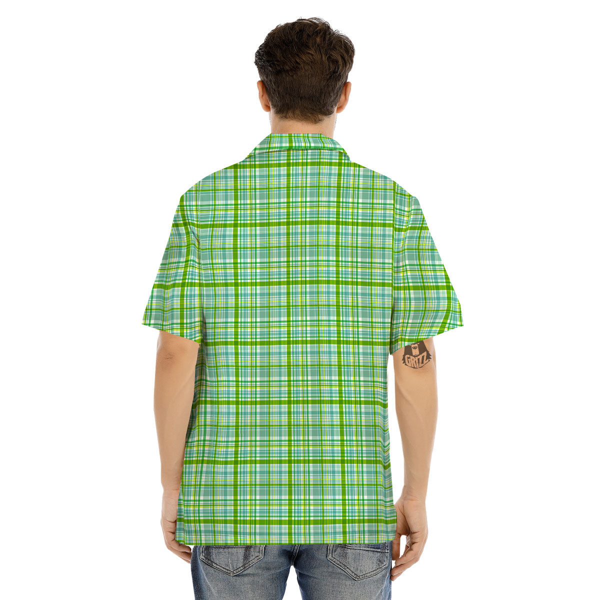 St. Patrick's Day Irish Plaid Print Men's Hawaiian Shirt-grizzshop