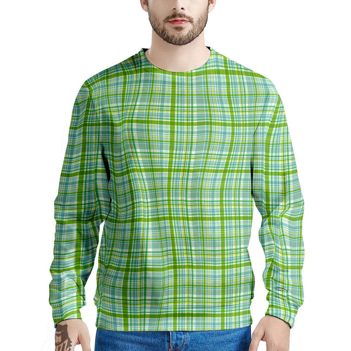 St. Patrick's Day Irish Plaid Print Men's Sweatshirt-grizzshop