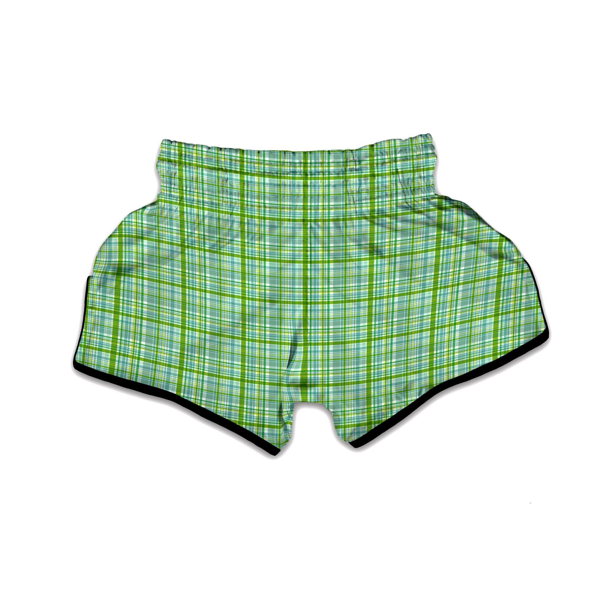 St. Patrick's Day Irish Plaid Print Muay Thai Boxing Shorts-grizzshop