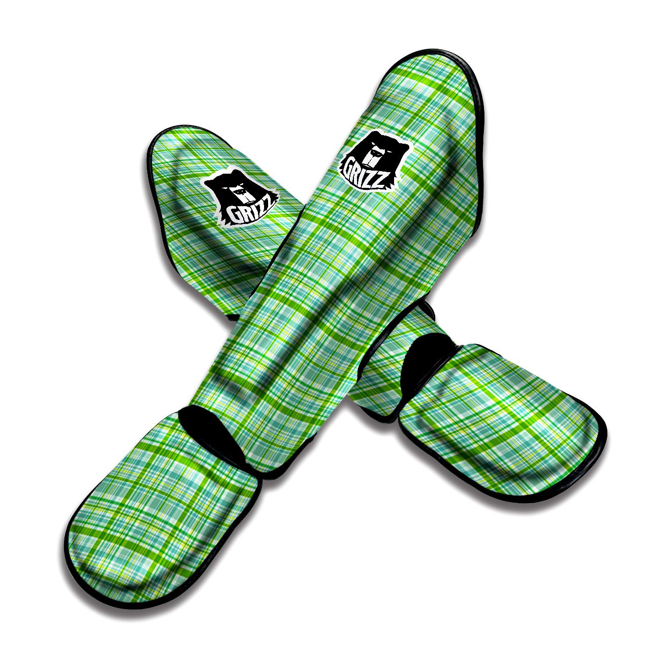 St. Patrick's Day Irish Plaid Print Muay Thai Shin Guards-grizzshop