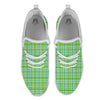 St. Patrick's Day Irish Plaid Print White Athletic Shoes-grizzshop