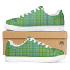 St. Patrick's Day Irish Plaid Print White Low Top Sneakers-grizzshop