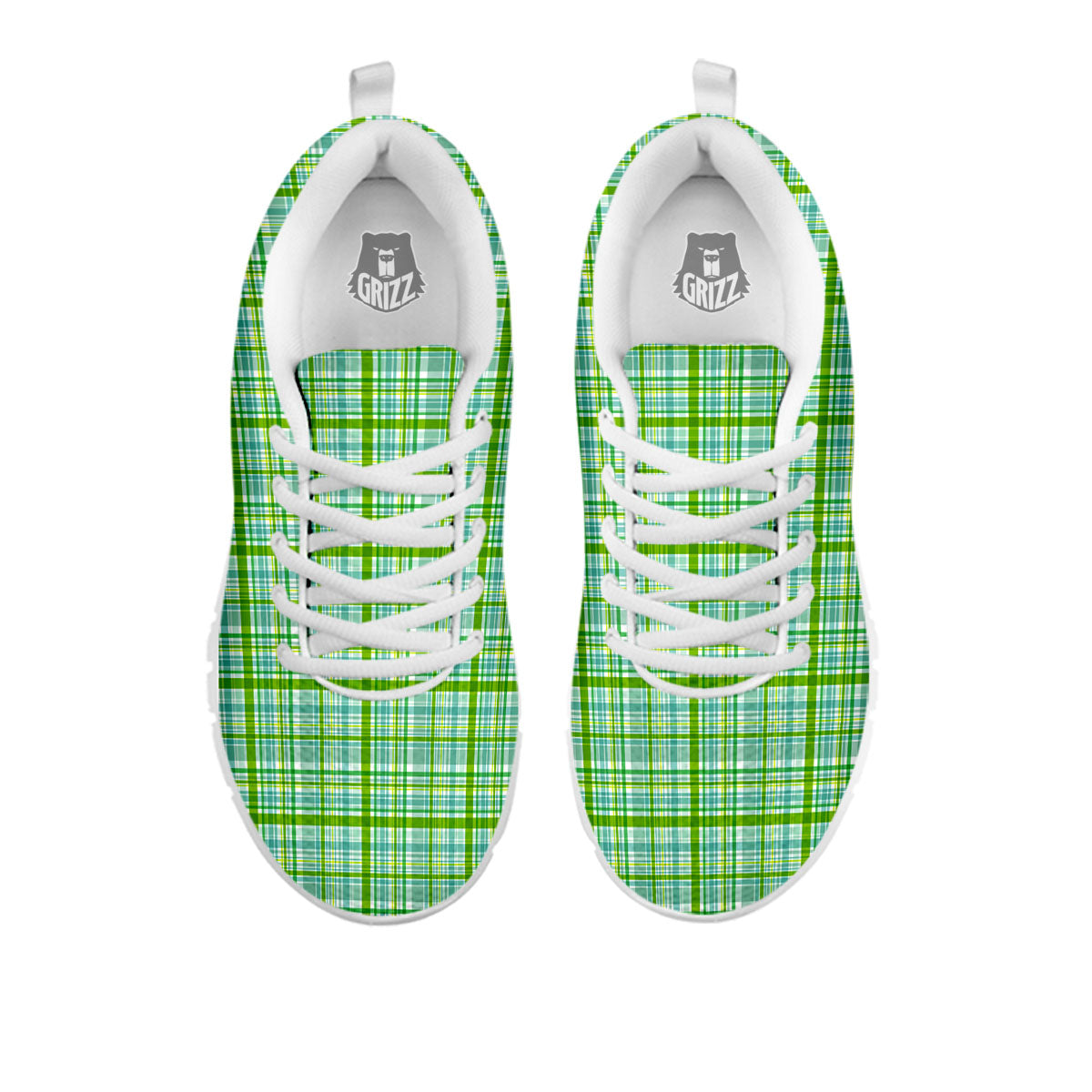 St. Patrick's Day Irish Plaid Print White Sneaker-grizzshop