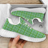 St. Patrick's Day Irish Plaid Print White Walking Shoes-grizzshop