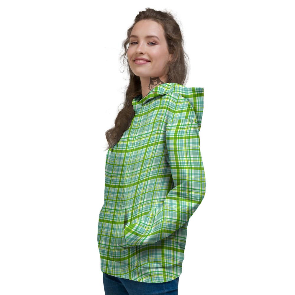 St. Patrick's Day Irish Plaid Print Women's Hoodie-grizzshop