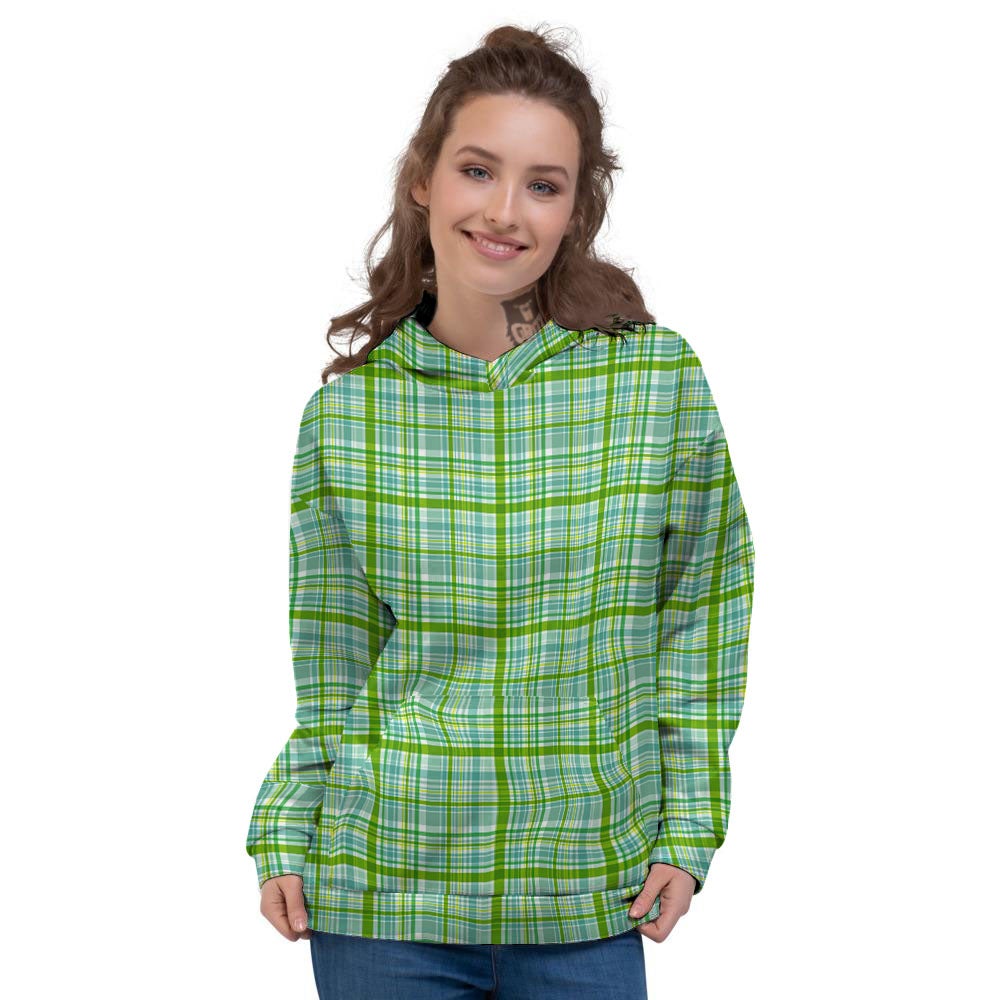 St. Patrick's Day Irish Plaid Print Women's Hoodie-grizzshop