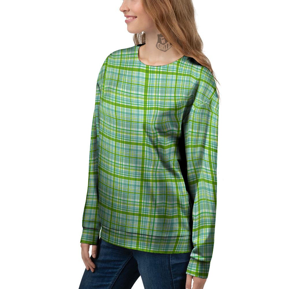 St. Patrick's Day Irish Plaid Print Women's Sweatshirt-grizzshop