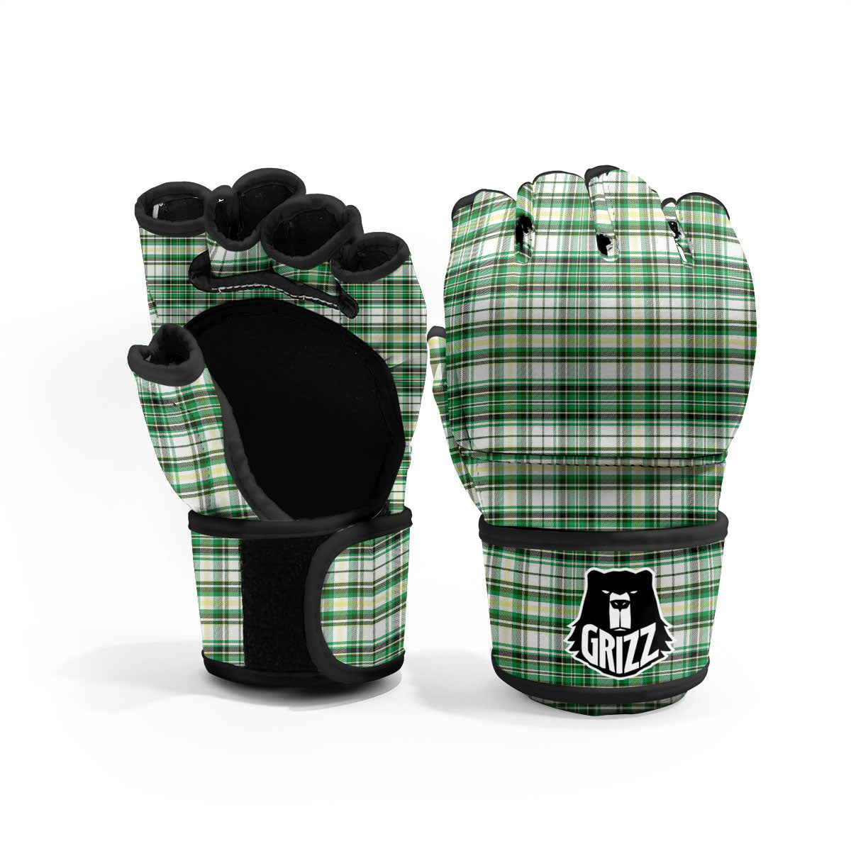 St. Patrick's Day Irish Tartan Print MMA Gloves-grizzshop