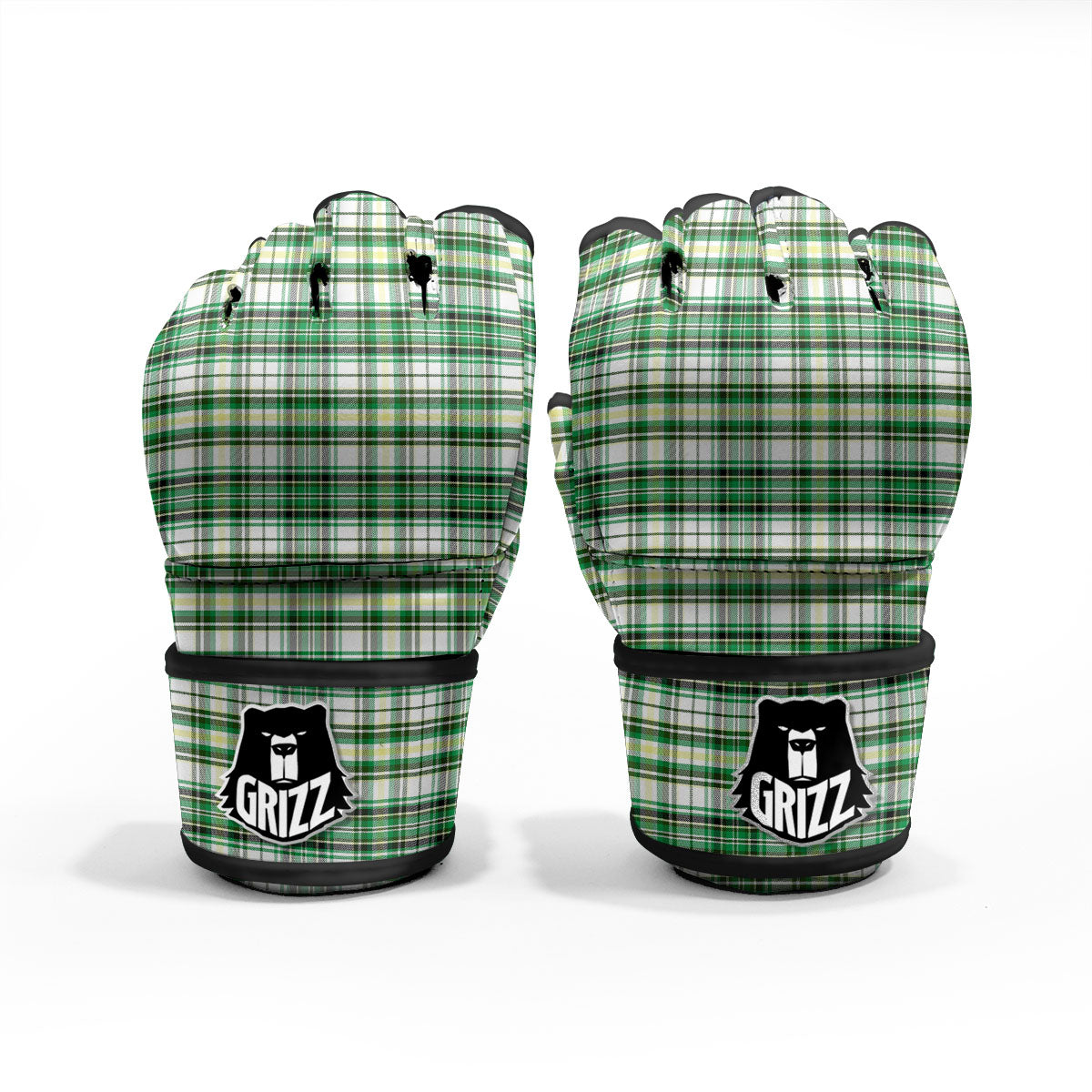 St. Patrick's Day Irish Tartan Print MMA Gloves-grizzshop