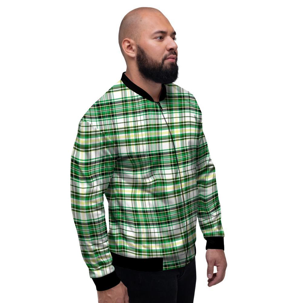 St. Patrick's Day Irish Tartan Print Men's Bomber Jacket-grizzshop