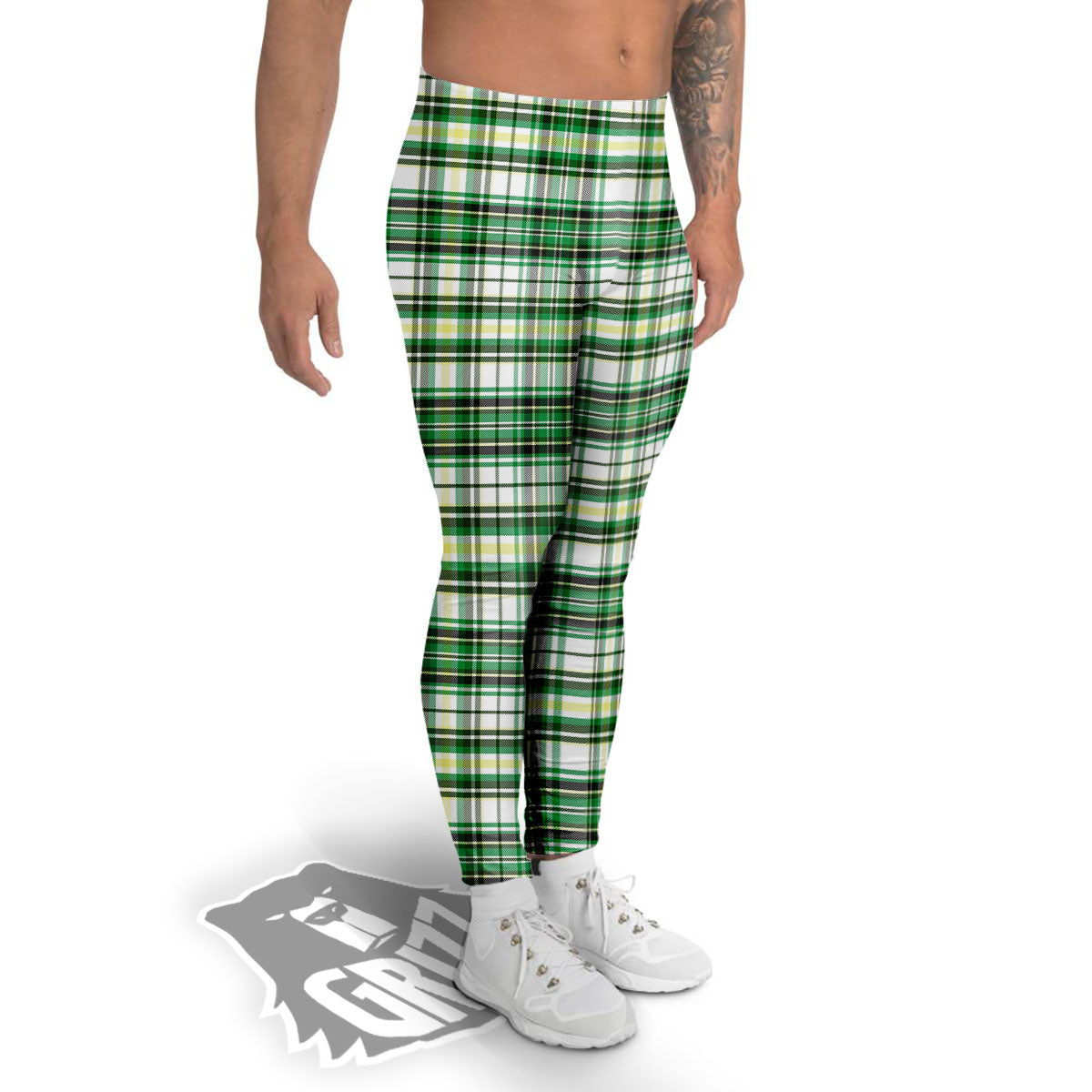 St. Patrick's Day Irish Tartan Print Men's Leggings-grizzshop