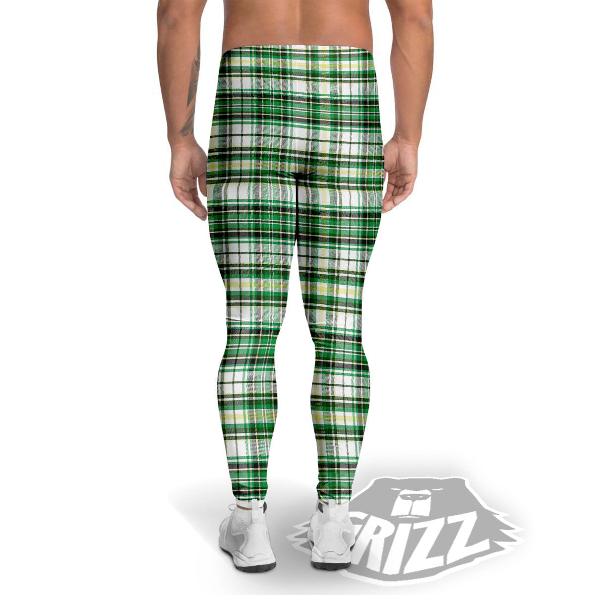 St. Patrick's Day Irish Tartan Print Men's Leggings-grizzshop