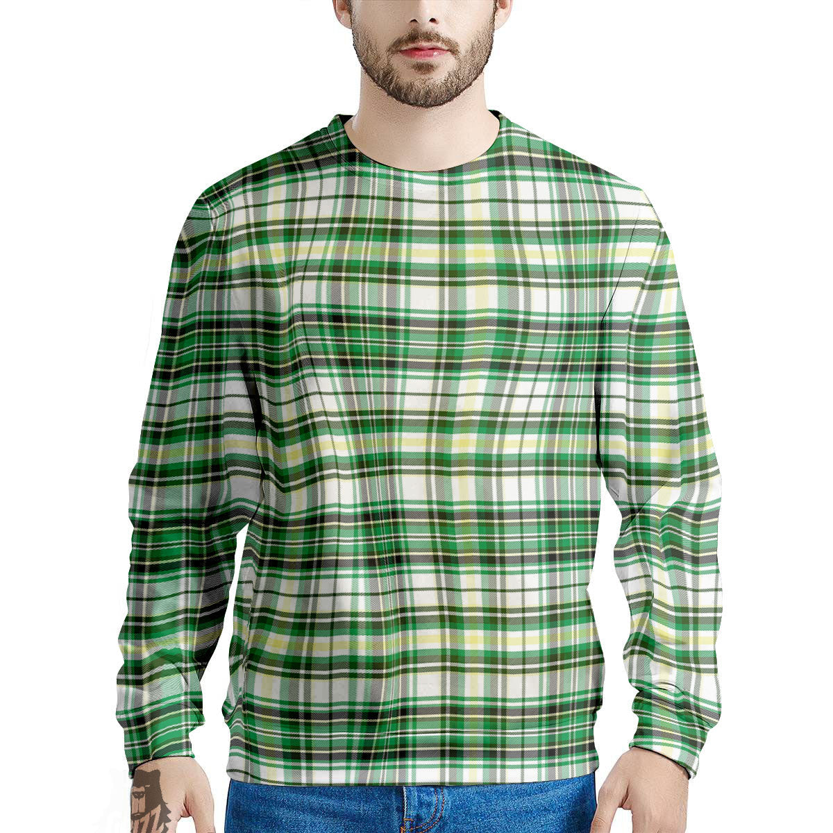 St. Patrick's Day Irish Tartan Print Men's Sweatshirt-grizzshop