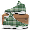 St. Patrick's Day Irish Tartan Print White Basketball Shoes-grizzshop