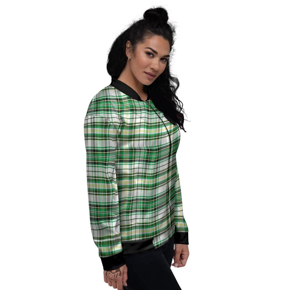 St. Patrick's Day Irish Tartan Print Women's Bomber Jacket-grizzshop