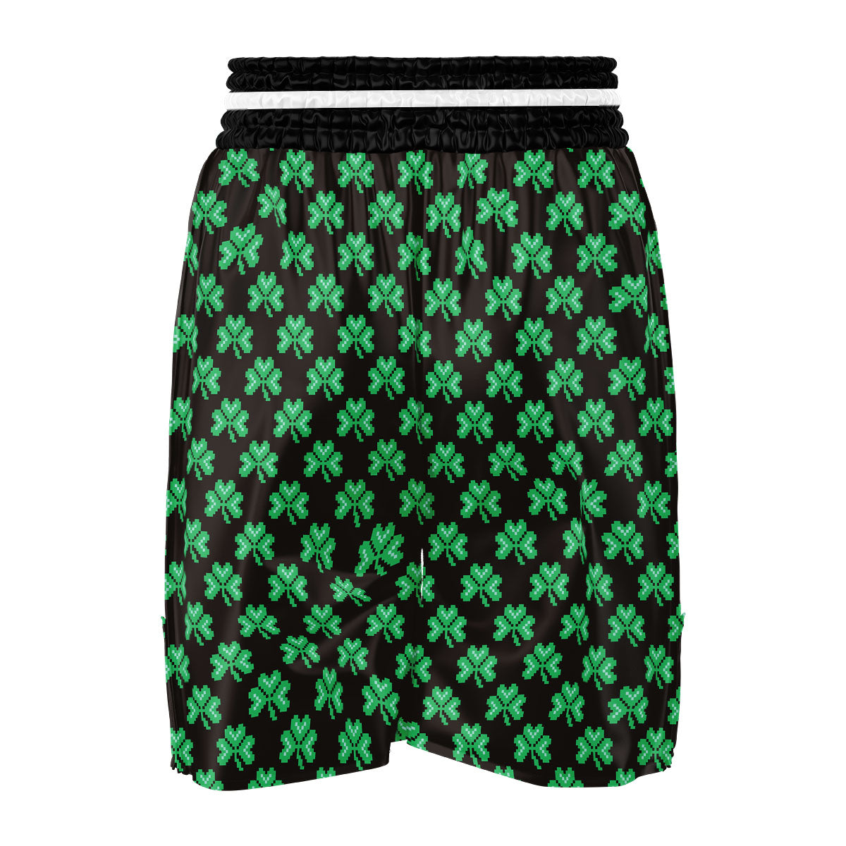 St. Patrick's Day Pixel Clover Print Pattern Boxing Shorts-grizzshop