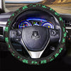 St. Patrick's Day Pixel Clover Print Pattern Car Steering Wheel Cover-grizzshop