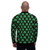 St. Patrick's Day Pixel Clover Print Pattern Men's Bomber Jacket-grizzshop