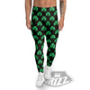 St. Patrick's Day Pixel Clover Print Pattern Men's Leggings-grizzshop