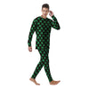 St. Patrick's Day Pixel Clover Print Pattern Men's Pajamas-grizzshop