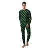 St. Patrick's Day Pixel Clover Print Pattern Men's Pajamas-grizzshop