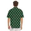 St. Patrick's Day Pixel Clover Print Pattern Men's Short Sleeve Shirts-grizzshop