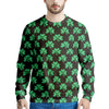 St. Patrick's Day Pixel Clover Print Pattern Men's Sweatshirt-grizzshop