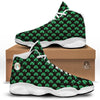 St. Patrick's Day Pixel Clover Print Pattern White Basketball Shoes-grizzshop