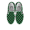 St. Patrick's Day Pixel Clover Print Pattern White Slip On Shoes-grizzshop