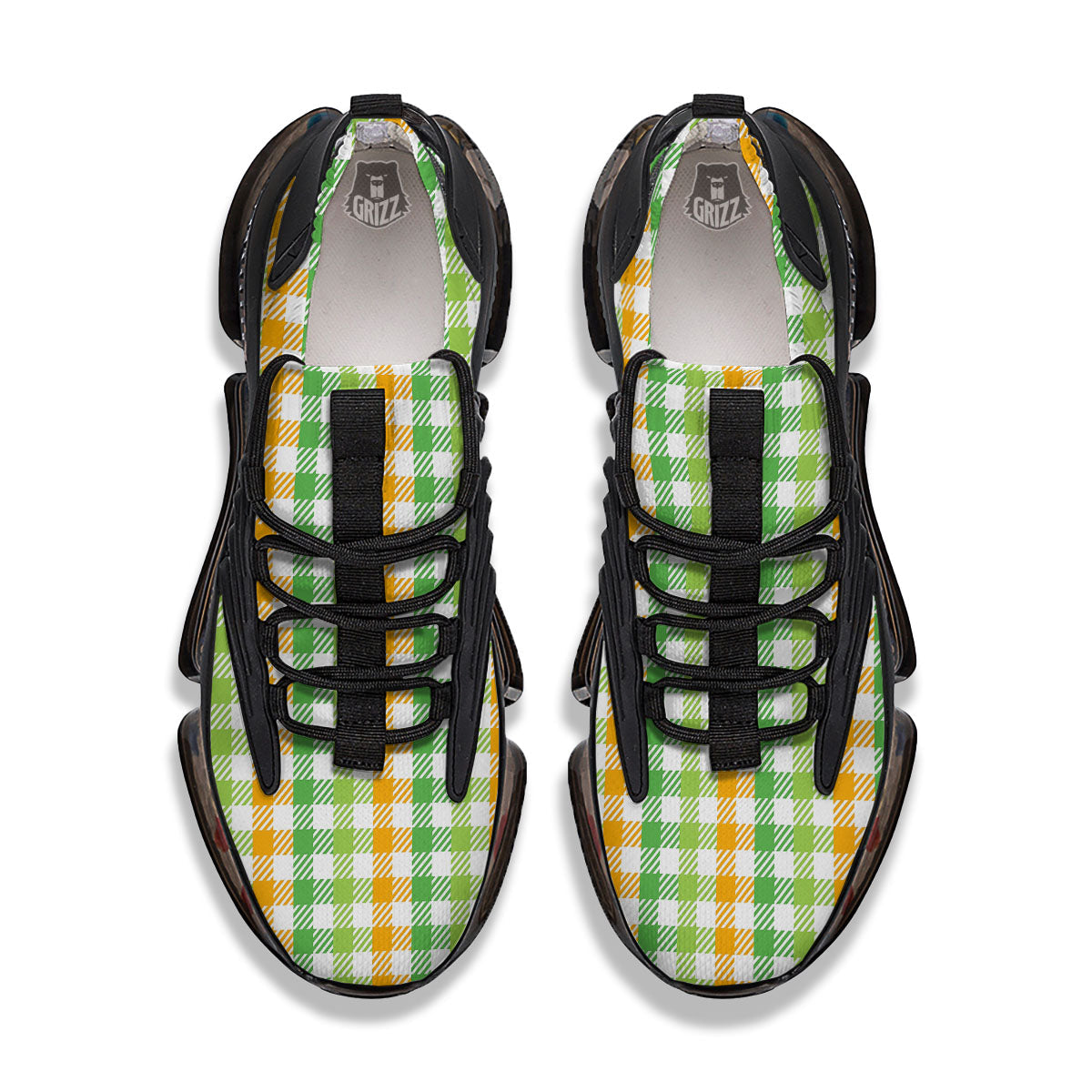 St. Patrick's Day Plaid Print Black Gym Shoes-grizzshop