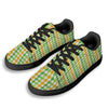 St. Patrick's Day Plaid Print Black Low Top Sneakers-grizzshop