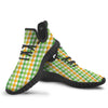 St. Patrick's Day Plaid Print Black Walking Shoes-grizzshop