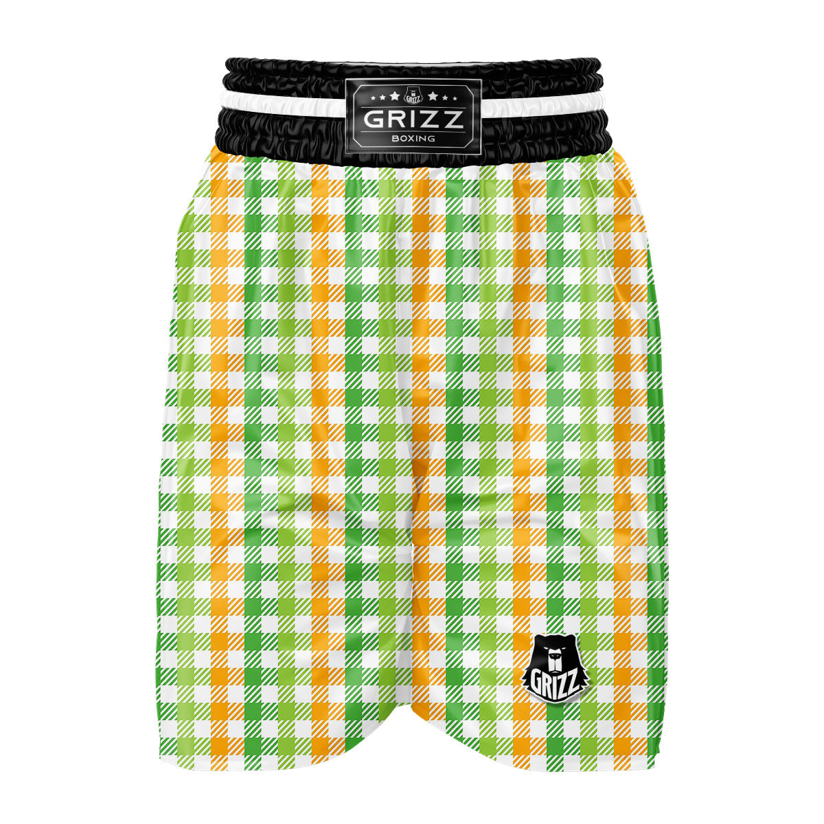 St. Patrick's Day Plaid Print Boxing Shorts-grizzshop