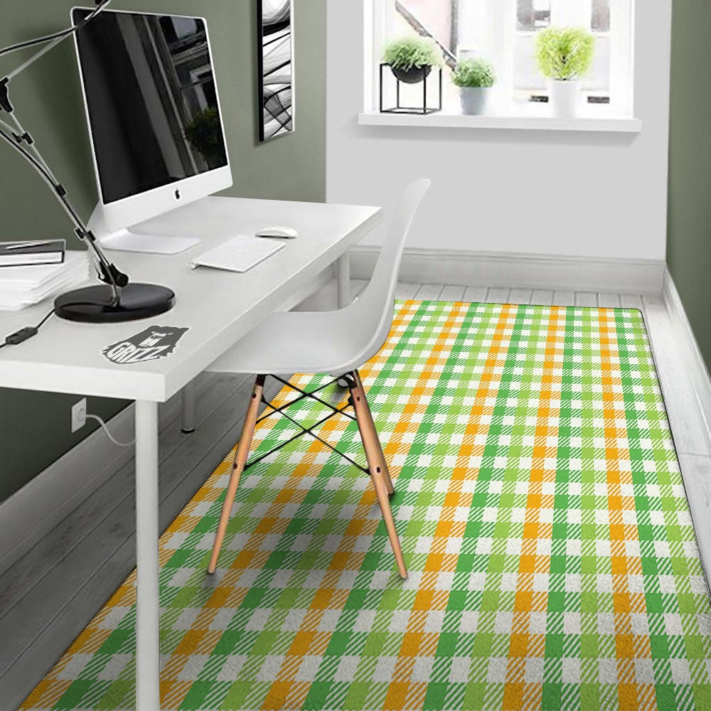 St. Patrick's Day Plaid Print Floor Mat-grizzshop