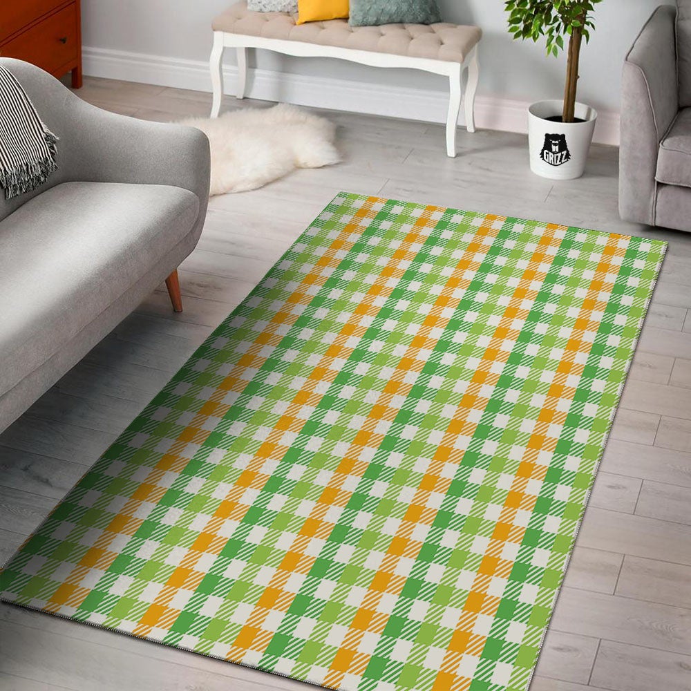 St. Patrick's Day Plaid Print Floor Mat-grizzshop