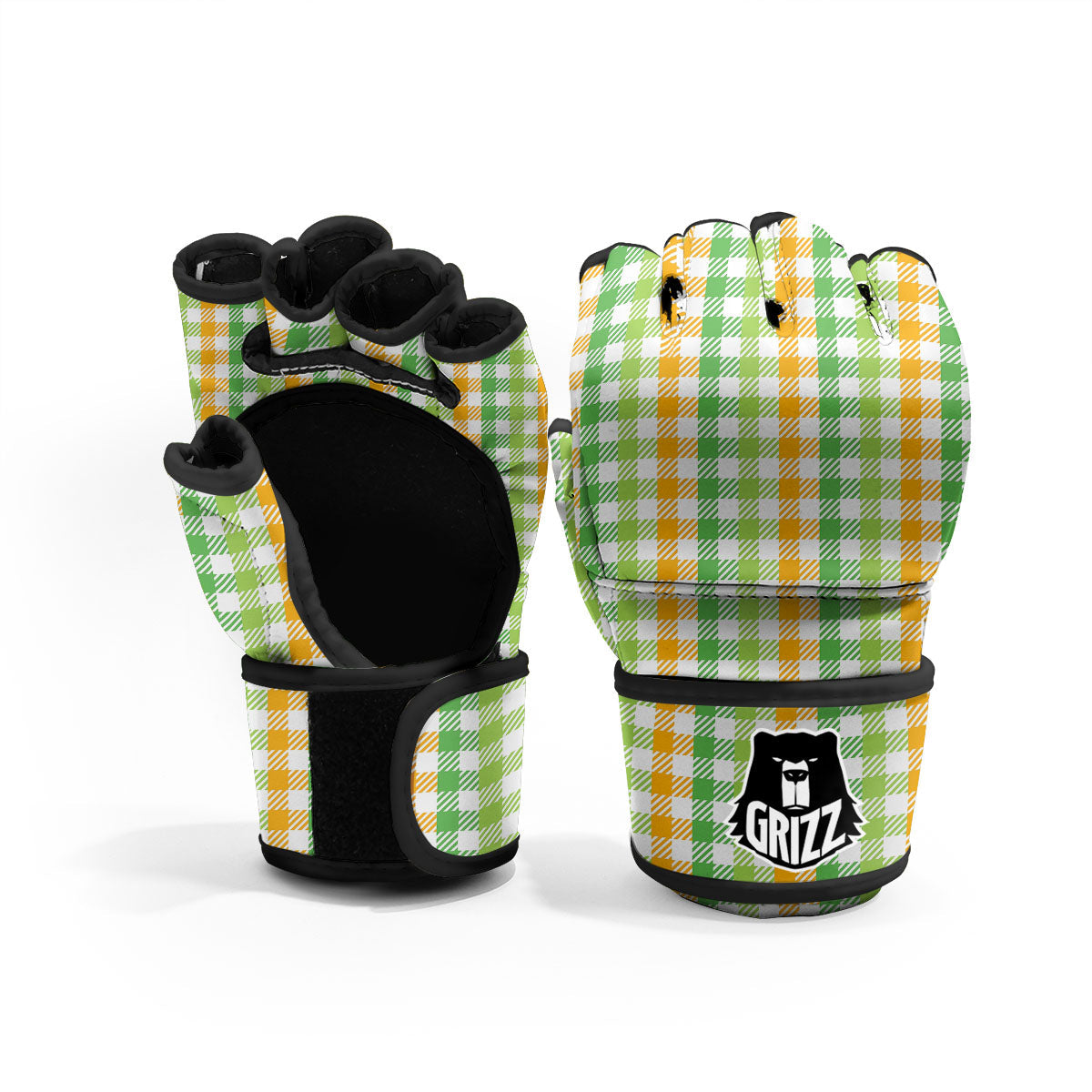 St. Patrick's Day Plaid Print MMA Gloves-grizzshop