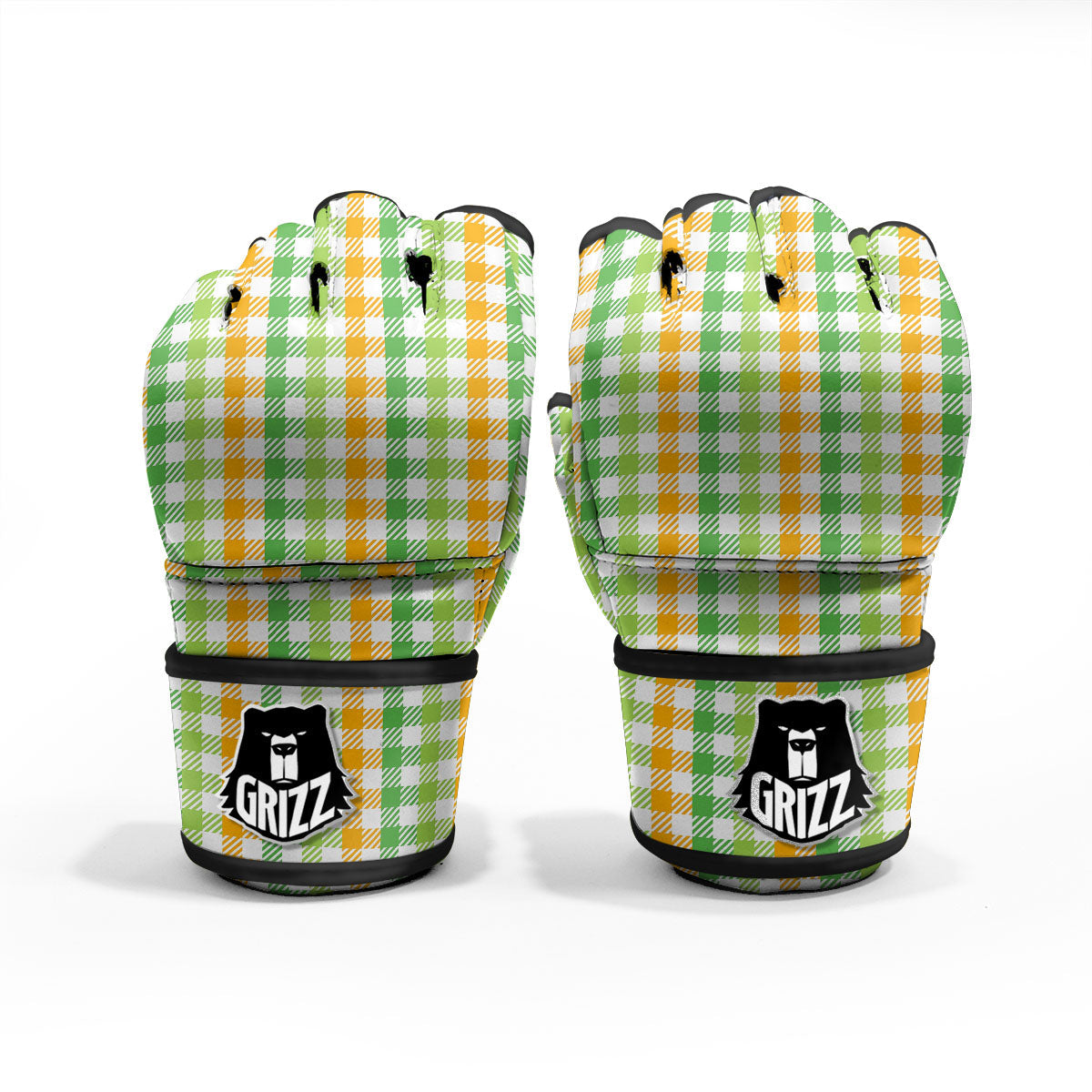 St. Patrick's Day Plaid Print MMA Gloves-grizzshop