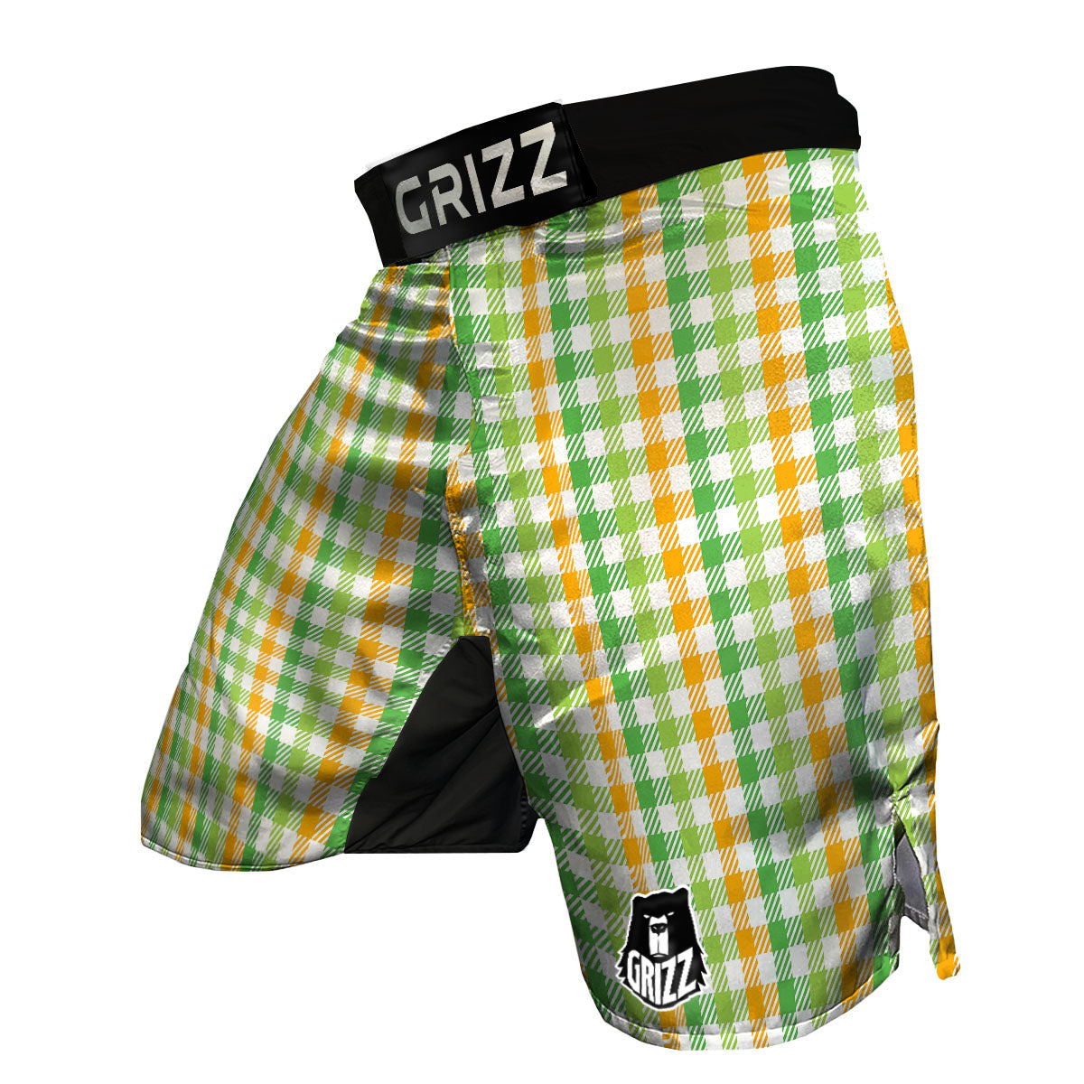 St. Patrick's Day Plaid Print MMA Shorts-grizzshop