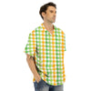 St. Patrick's Day Plaid Print Men's Hawaiian Shirt-grizzshop