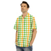 St. Patrick's Day Plaid Print Men's Hawaiian Shirt-grizzshop