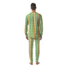 St. Patrick's Day Plaid Print Men's Pajamas-grizzshop