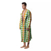 St. Patrick's Day Plaid Print Men's Robe-grizzshop