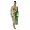 St. Patrick's Day Plaid Print Men's Robe-grizzshop