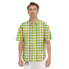 St. Patrick's Day Plaid Print Men's Short Sleeve Shirts-grizzshop