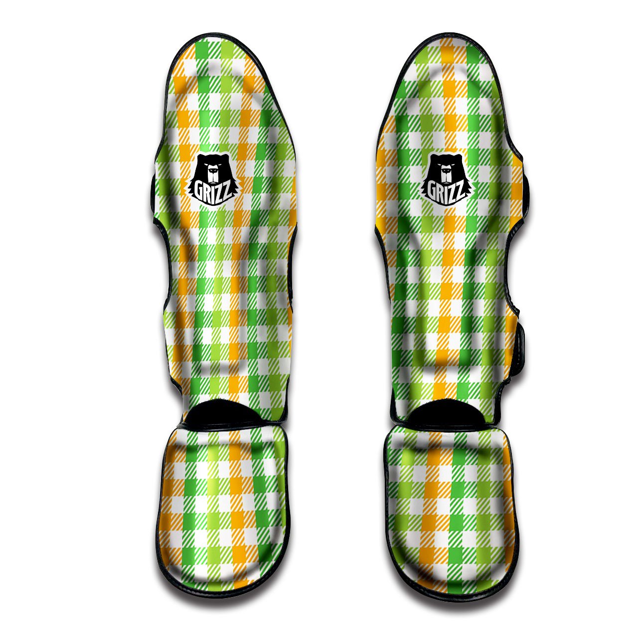 St. Patrick's Day Plaid Print Muay Thai Shin Guards-grizzshop